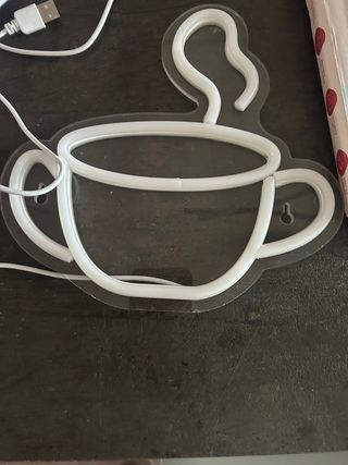 Lampada Neon Tazza Caffè Bianca