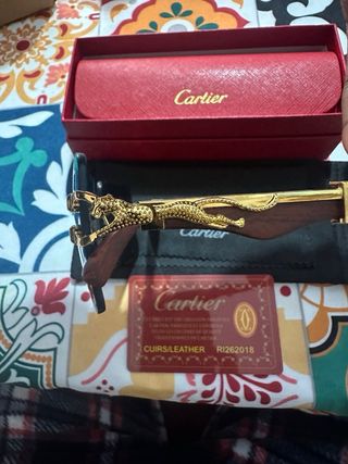 Gafas de Sol Cartier Marrón y Dorado