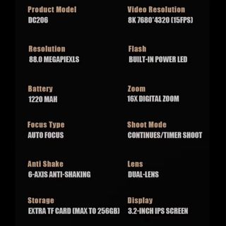 Cámara Sonida DC206AF 48MP 8K