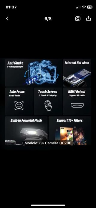 Cámara Sonida DC206AF 48MP 8K