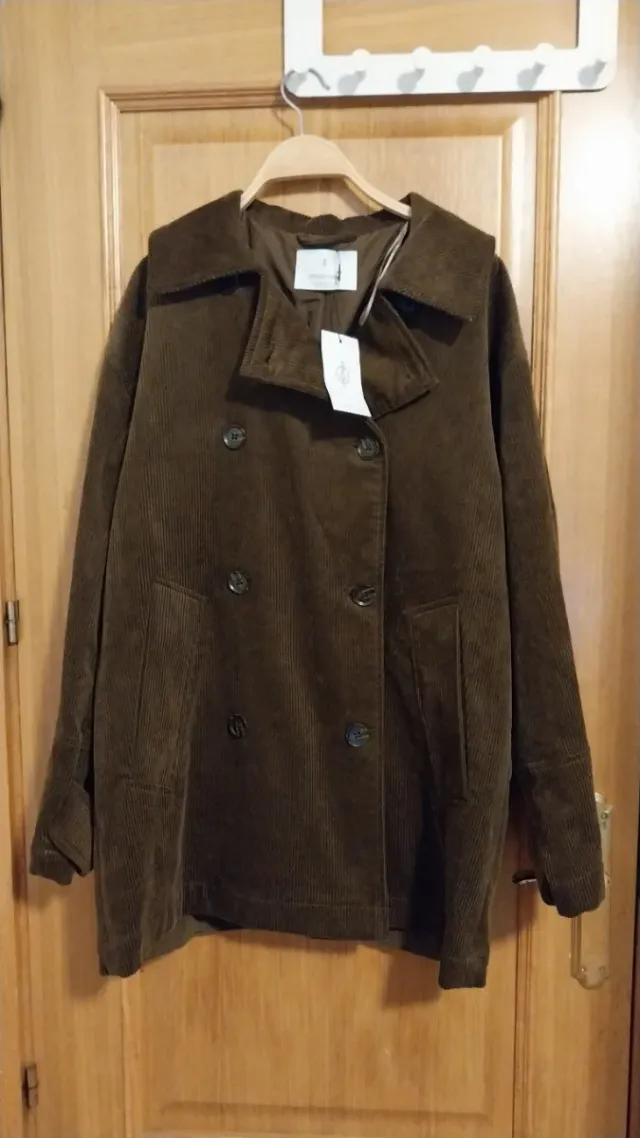 Abrigo pana marrón Stradivarius