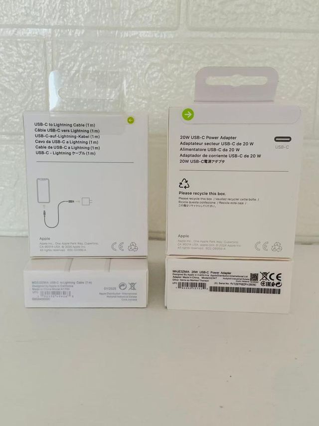 Lote 2 Cargador iPhone Adaptador 20w+C/ Lightning
