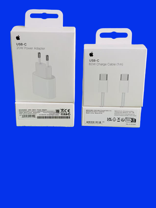 Cargador iPhone Adaptador 20w +Cable C/C 60w 1m.