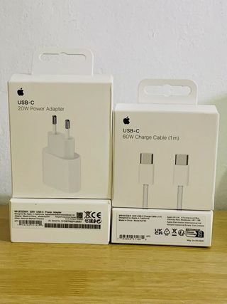 Cargador iPhone Adaptador 20w +Cable C/C 60w 1m.