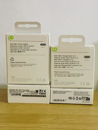 Cargador iPhone Adaptador 20w +Cable C/C 60w 1m.