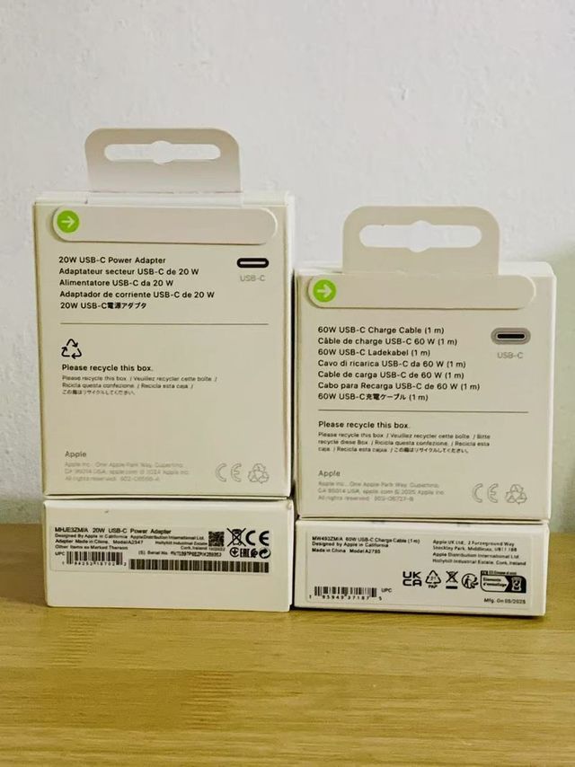 Cargador iPhone Adaptador 20w +Cable C/C 60w 1m.