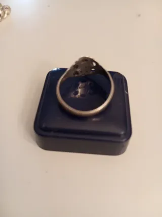 Anillo Plata Antigua Santa Gema