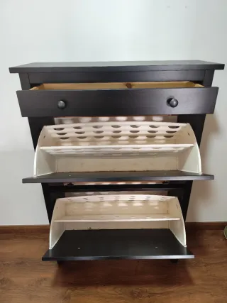 Zapatero Ikea Hemnes Negro-Marrón