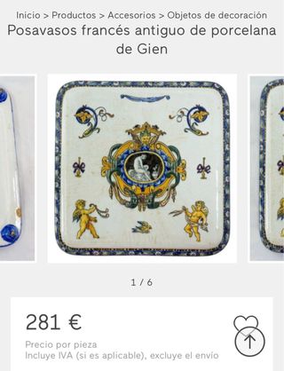 Salvamanteles/Posavasos Gien Loza Francesa