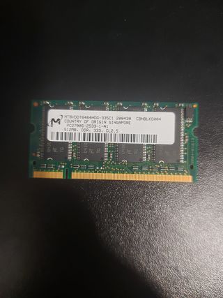 Memoria RAM Micron 512MB DDR 333 PC2700S