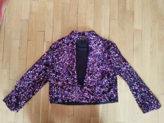 Crop Top Zara lentejuelas T-S