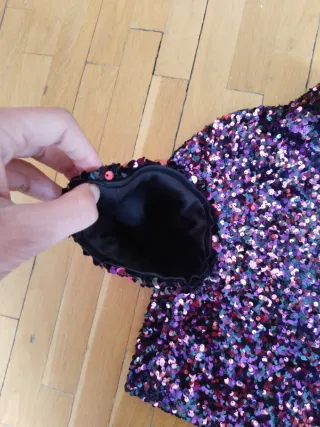 Crop Top Zara lentejuelas T-S