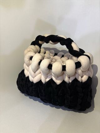 Borsa Filato Marshmallow Beige/Nero