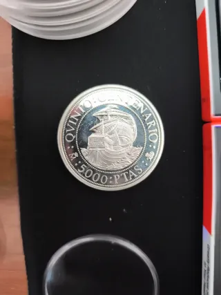 Moneda 5000 PTAS Quinto Centenario Plata