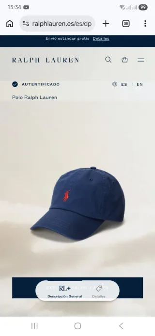 Gorra Polo Ralph Lauren Azul Roja Original