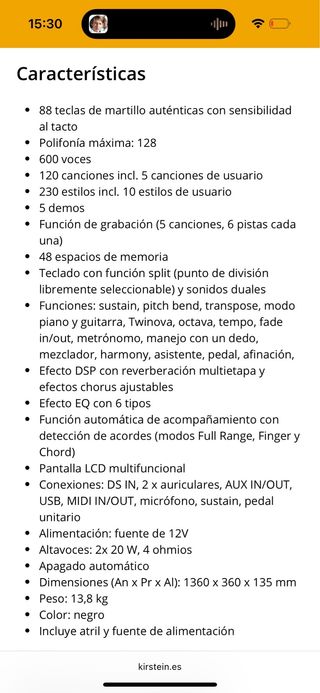 Teclado Digital SP-250