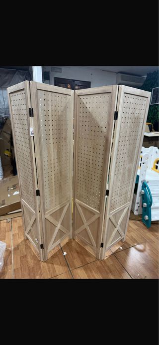 Biombo 4 Paneles Madera