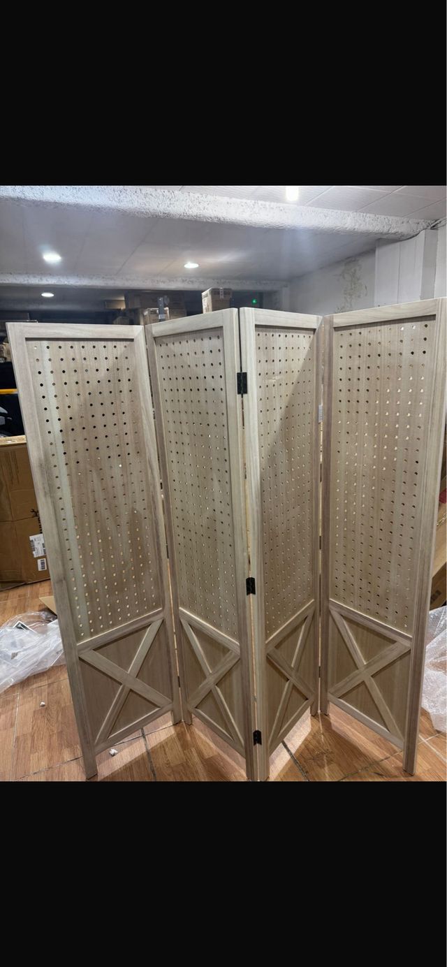 Biombo 4 Paneles Madera
