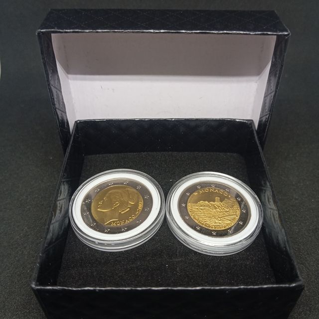 MÓNACO 2 MONEDAS 2€ 2007 Y 2015 EN ESTUCHE