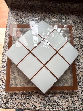 Lámpara de cristal y metal