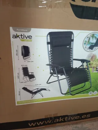 Silla Plegable AKTIVE Gravedad Cero Negra