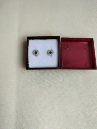 Pendientes Oro Blanco con Circonitas.