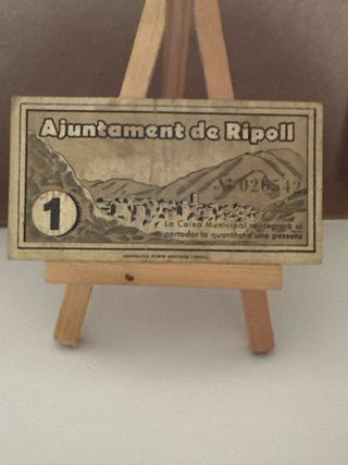 Billete Ajuntament de Ripoll 1937