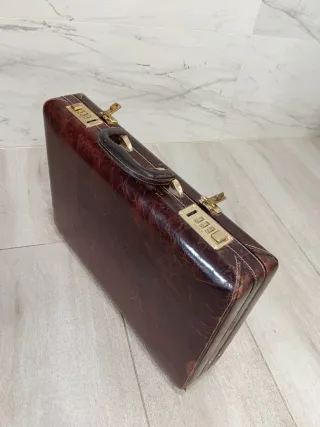 Maletín piel marrón vintage