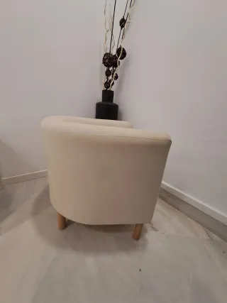Sillón curvo Ikea beige tela