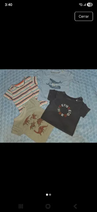 Lote 3 Camisetas Bebé Noppies 1-3 Meses