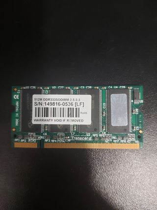 Memoria RAM Portátil 512MB DDR333 SODIMM