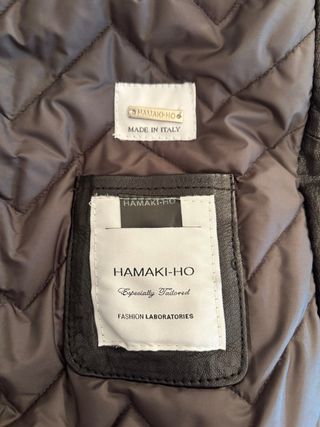 Giubbotto in pelle nero e bordeaux