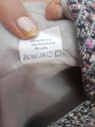 traje falda señora  talla 46 gris multicolor