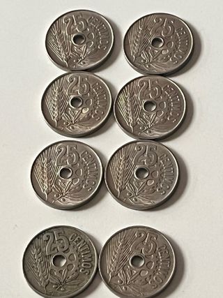 Monedas 25 céntimos República 1934