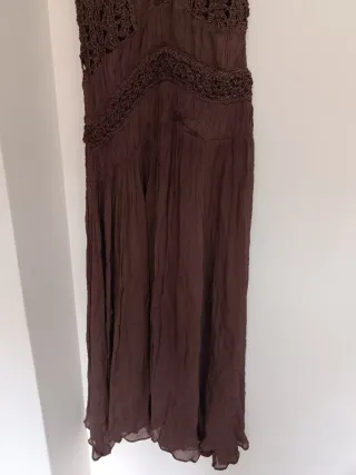 Vestido largo combinado crochet zara ZW Collection