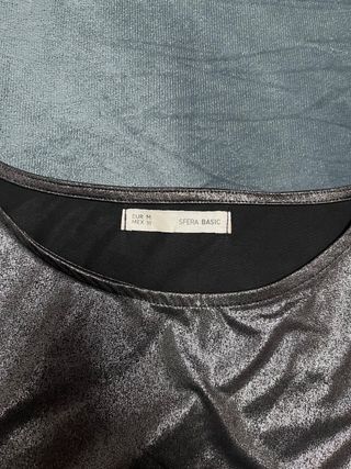 Camiseta plateada manga larga mujer Talla M