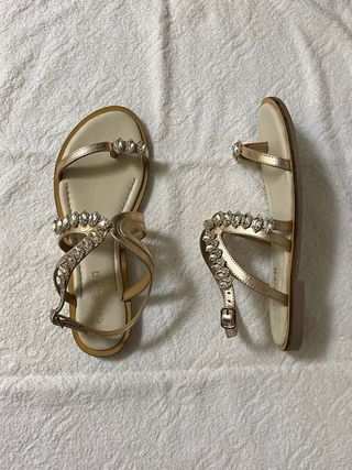 Sandali donna CafèNoir oro Tg 39