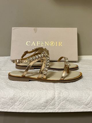 Sandali donna CafèNoir oro Tg 39