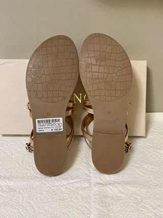 Sandali donna CafèNoir oro Tg 39