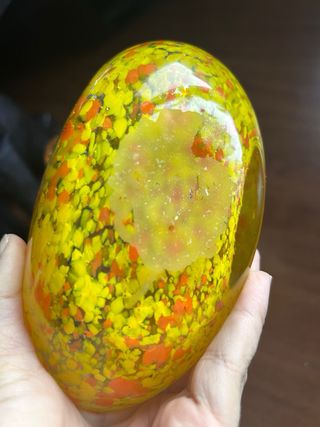 Vaso Murano Vetro Artistico Arancione Giallo