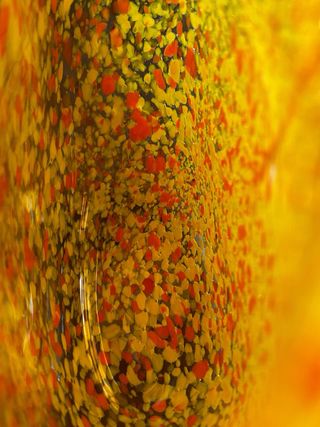 Vaso Murano Vetro Artistico Arancione Giallo