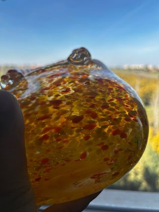 Vaso Murano Vetro Artistico Arancione Giallo