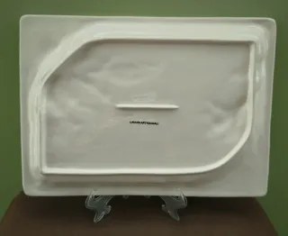 Vassoio ceramica dipinto a mano fiori rossi