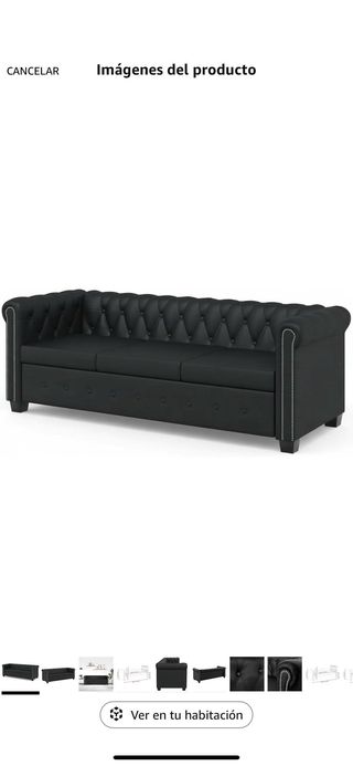 Sofá de piel negro