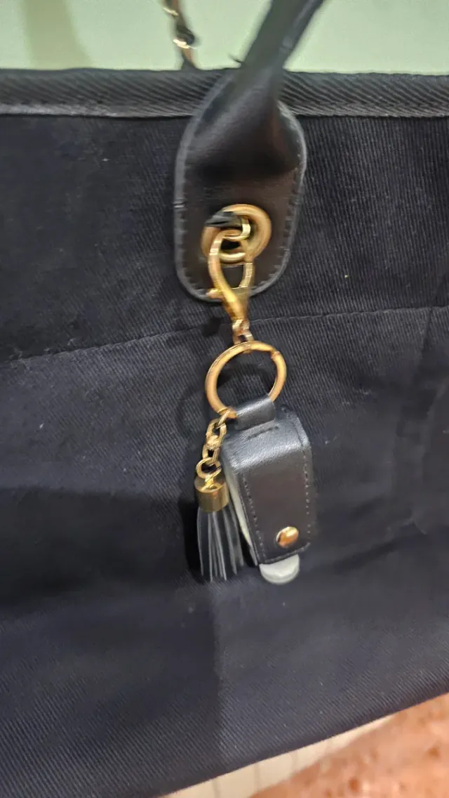 Bolso Grande Negro Chanel Perlas