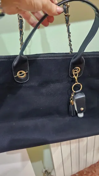 Bolso Grande Negro Chanel Perlas