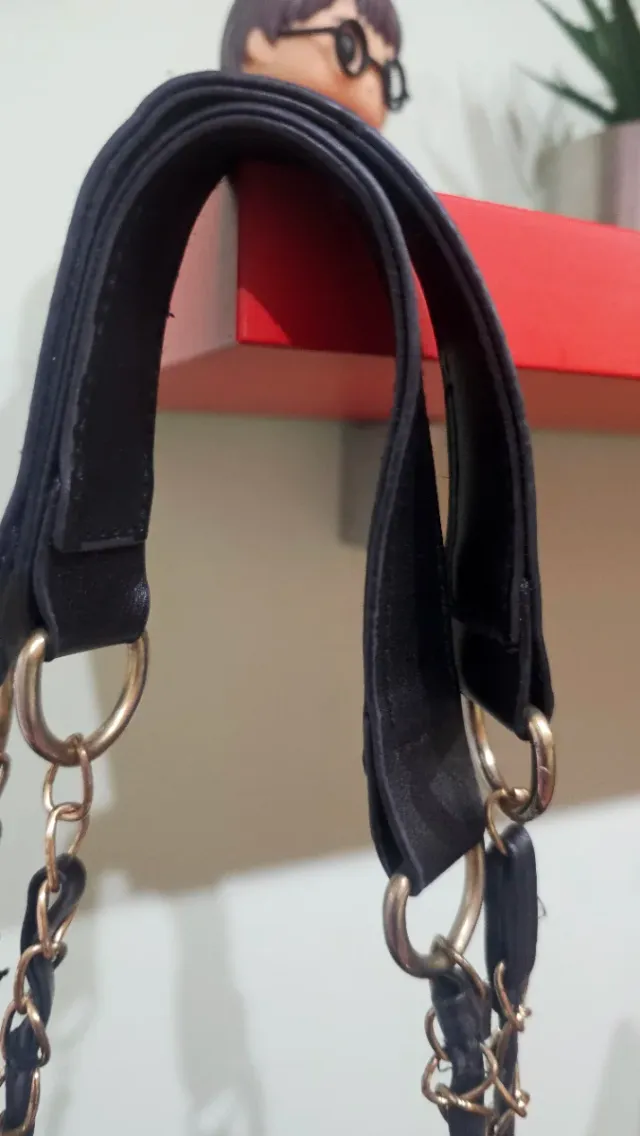 Bolso Grande Negro Chanel Perlas