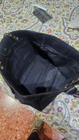 Bolso Grande Negro Chanel Perlas