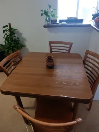 Mesa comedor extensible madera cerezo