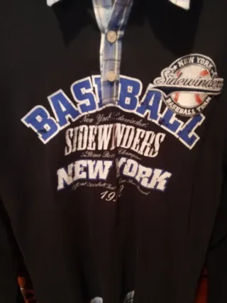 Polo Vintage Baseball Fishbone Talla M